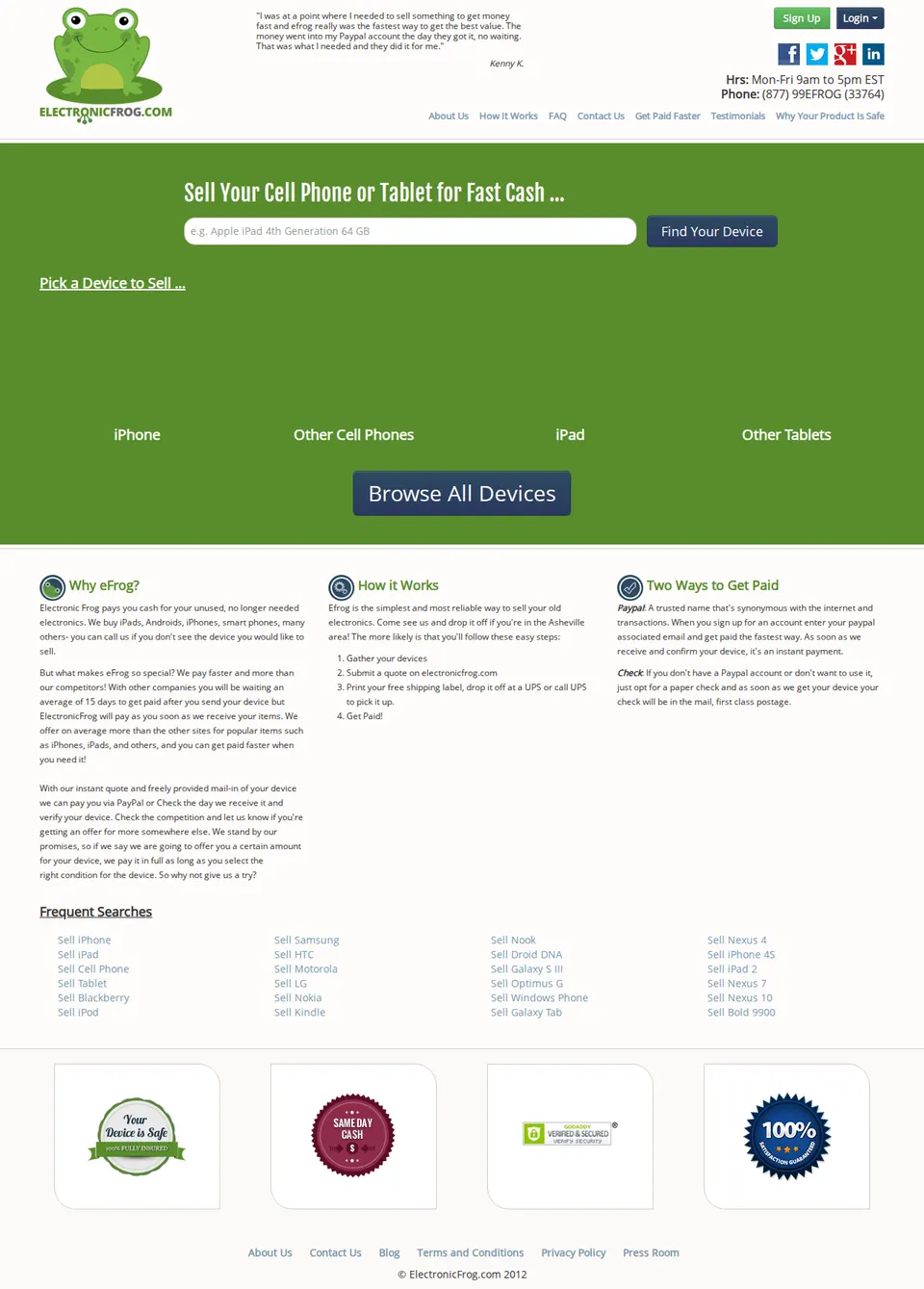 ElectronicFrog website, captured in 2013