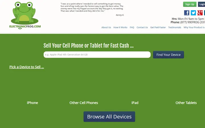 ElectronicFrog homepage, captured in 2013