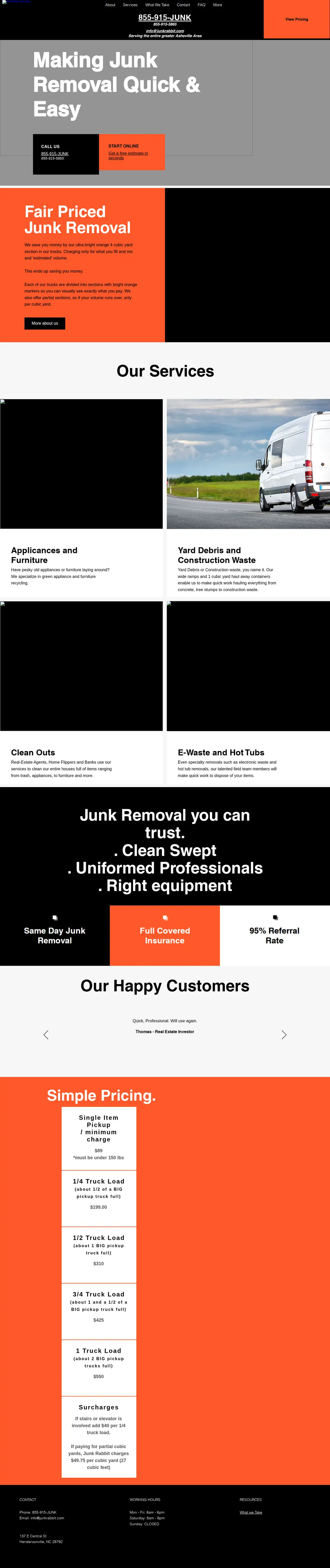 Junk Rabbit website, captured in 2021