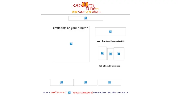 Kaboom Tune homepage, captured in 2006